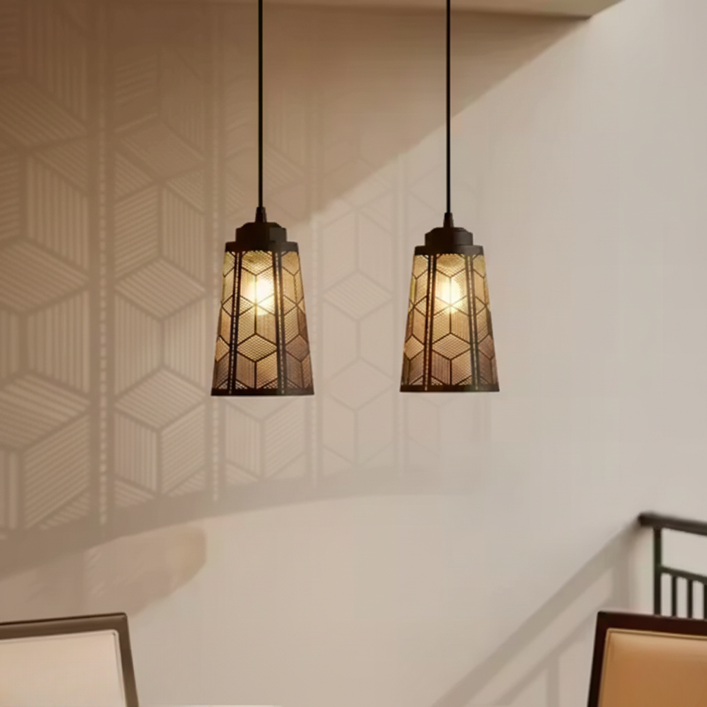 Combo pack includes 2 high-quality metal pendant lights,