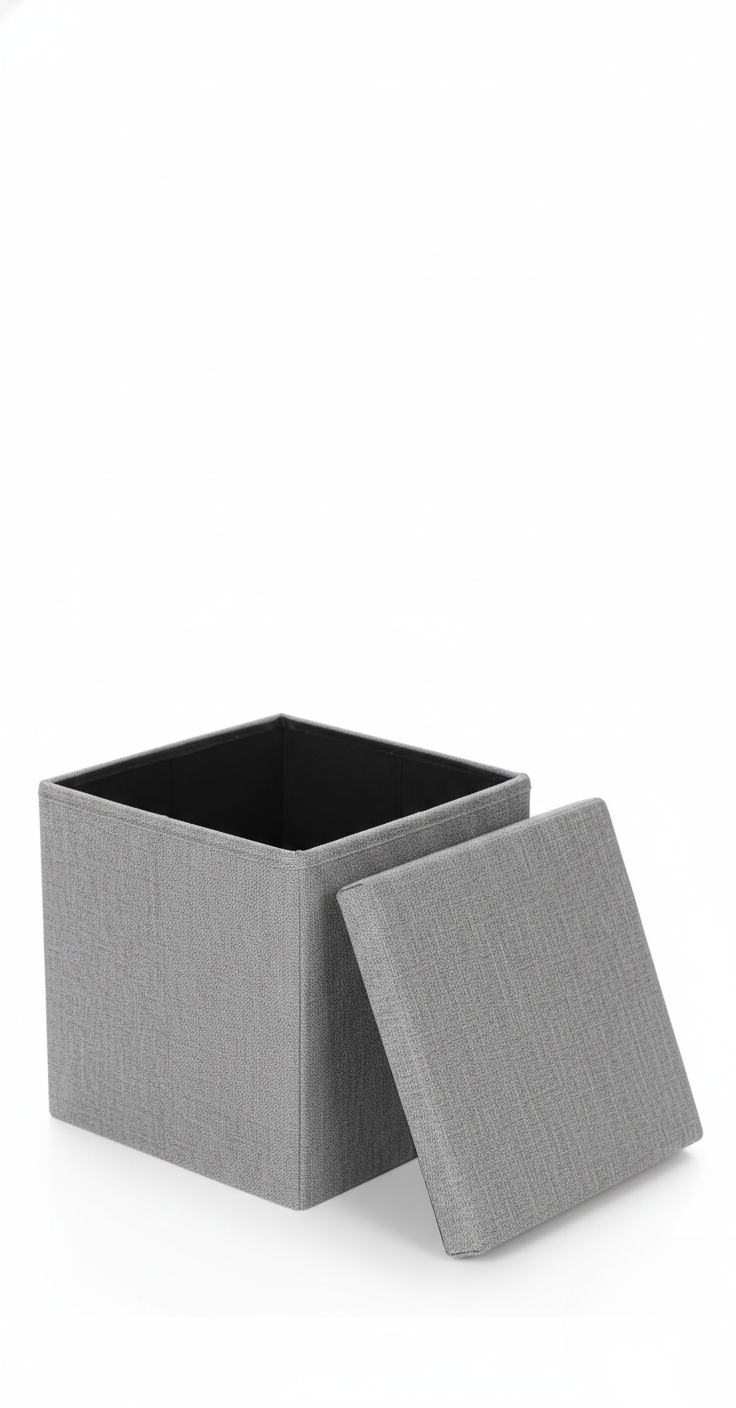 Foldable ottoman laundry square shape basket box storage
