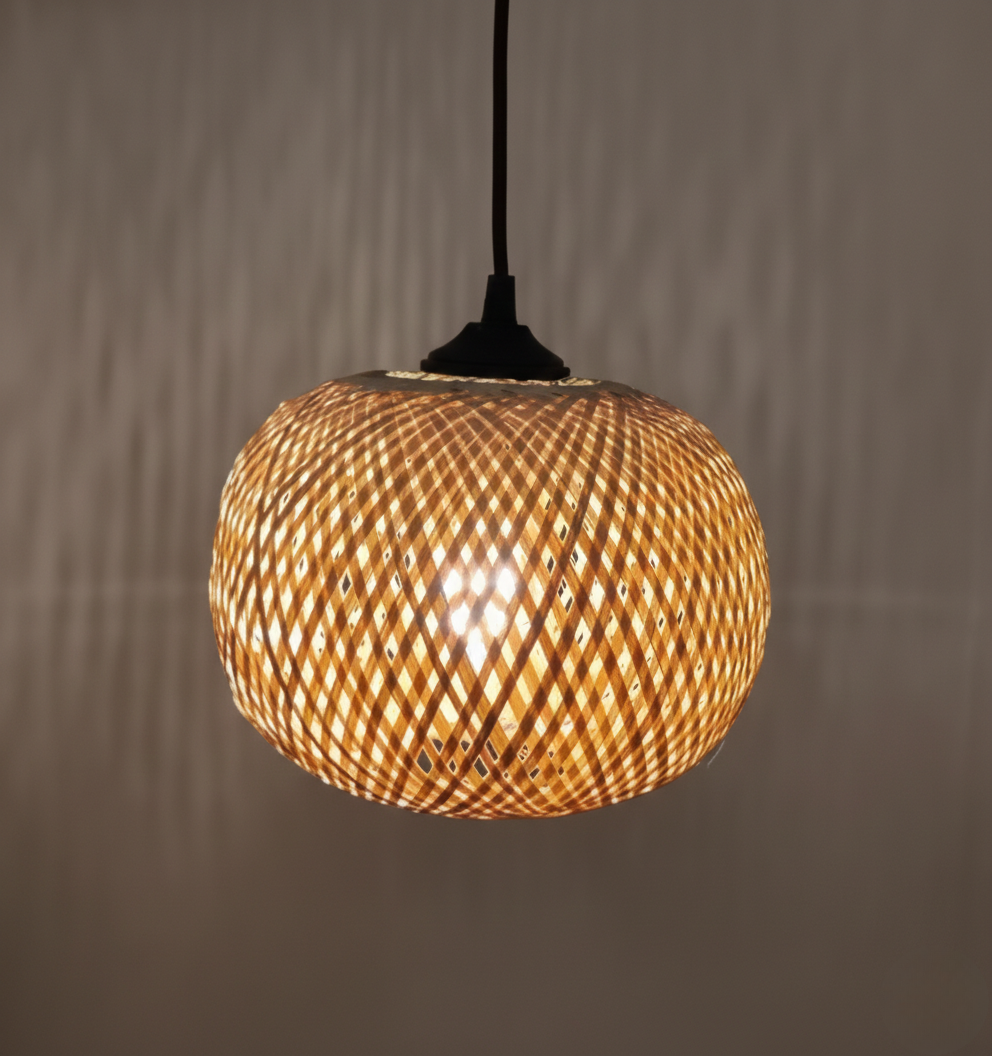 Hand-Woven Bamboo Wicker Ceiling Lamp For Home