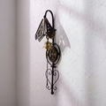Wooden Iron Doorbell Wall Hanging with Brass Bell Home Decore