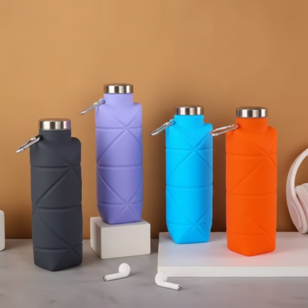 Pack of 1 – 700ml Foldable Silicone Water Bottle – Multicolor, Space-Saving, Leakproof