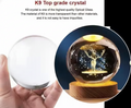 Glass Lamp 3D Ball Night Lamp with Base for Living Room