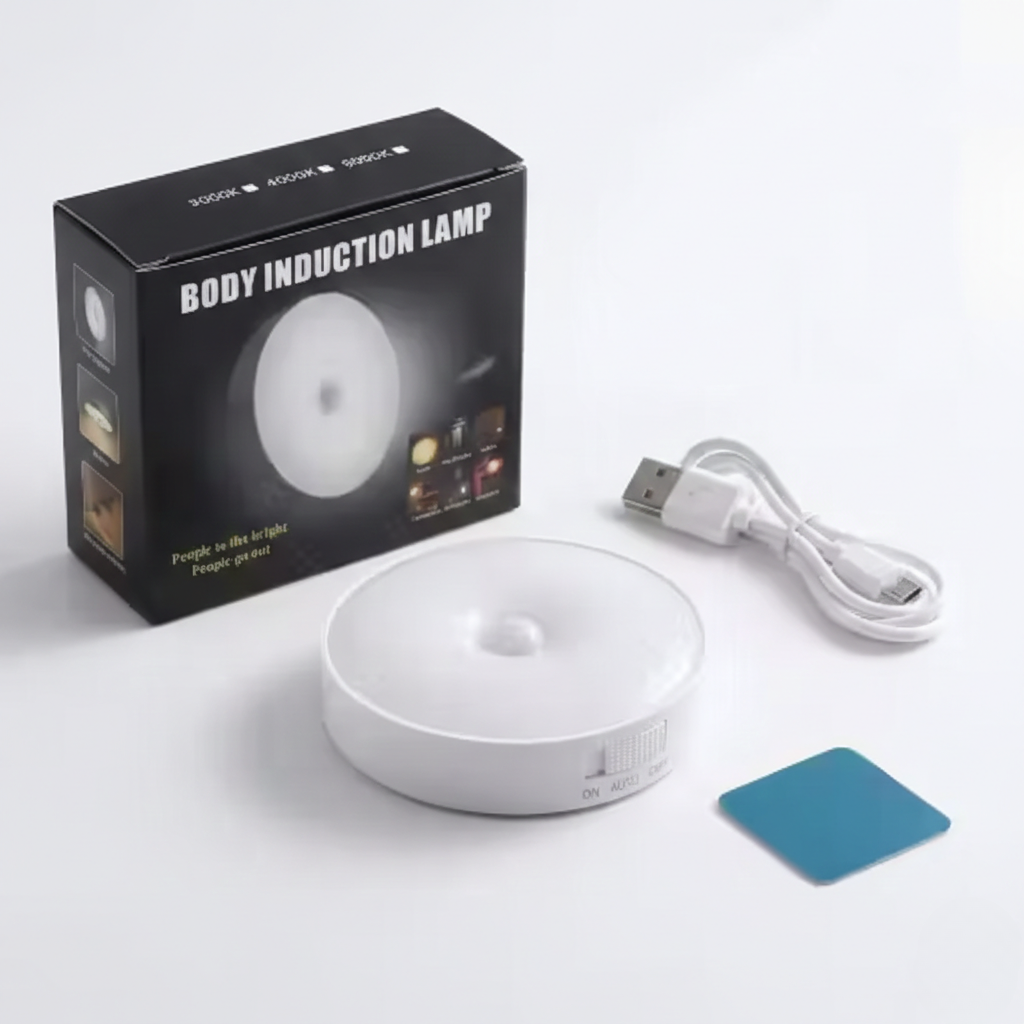 LED Motion Sensor Night Light | USB Rechargeable Body Induction Lamp with Auto On/Off |