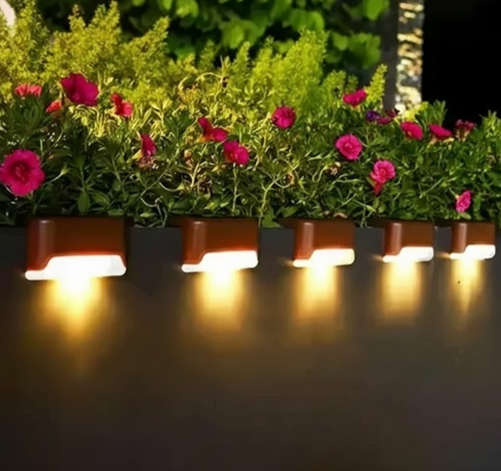 Step Lights Waterproof LED Solar Power Outdoor Fence Light for Deck Stair Railing