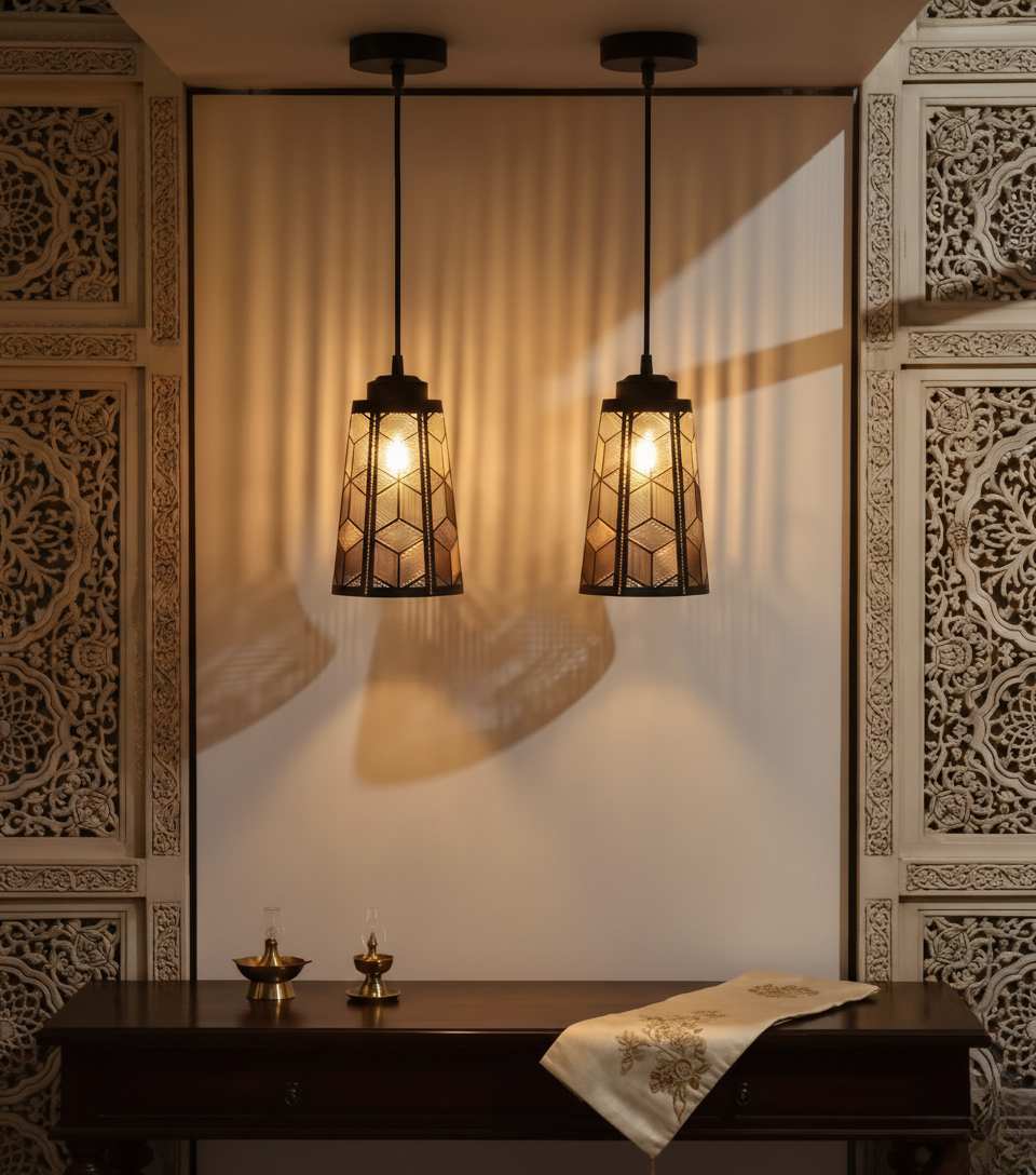 Combo pack includes 2 high-quality metal pendant lights,