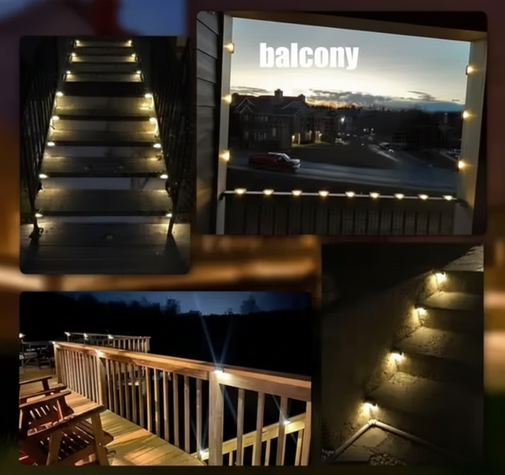 Step Lights Waterproof LED Solar Power Outdoor Fence Light for Deck Stair Railing