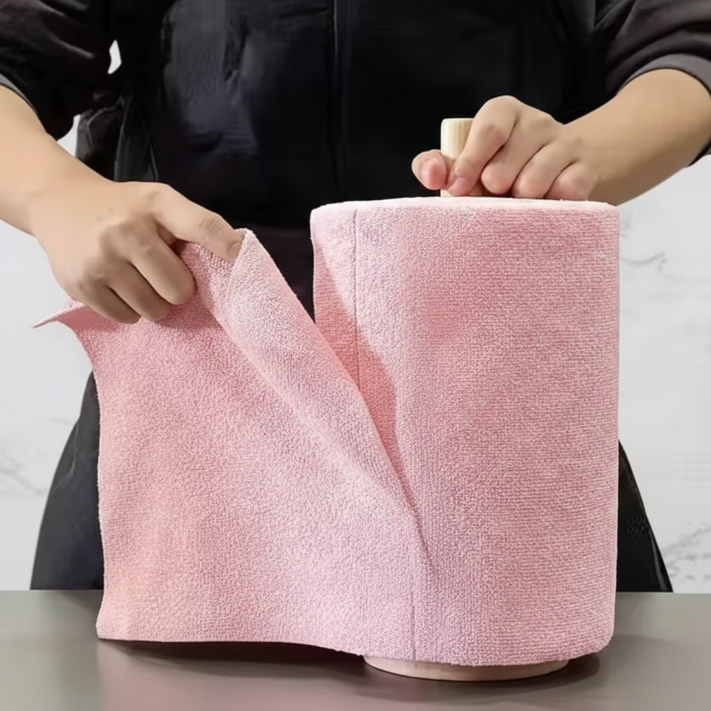 Reusable Microfiber Cleaning Cloth Roll (20 Pcs), Washable