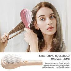 Self cleaning anti-static massage hair comb