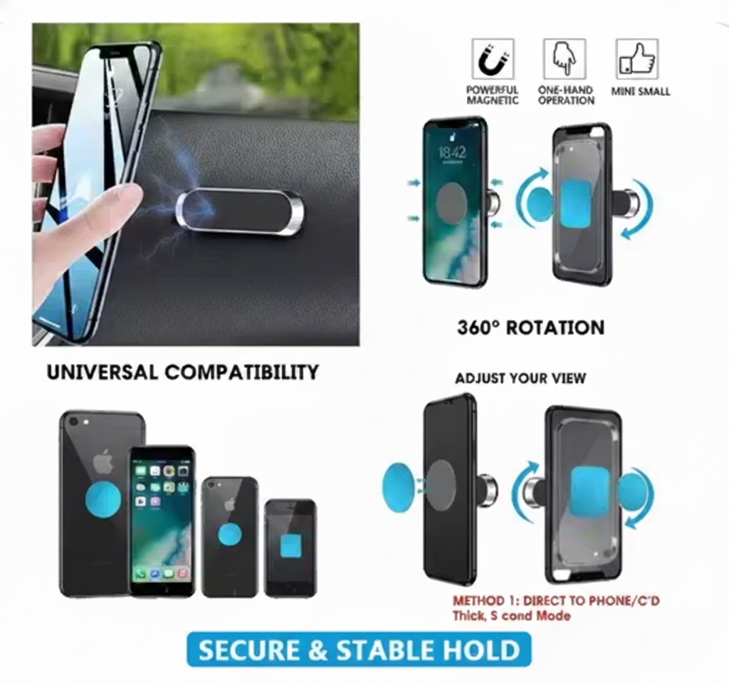 Magnetic phone mount for car