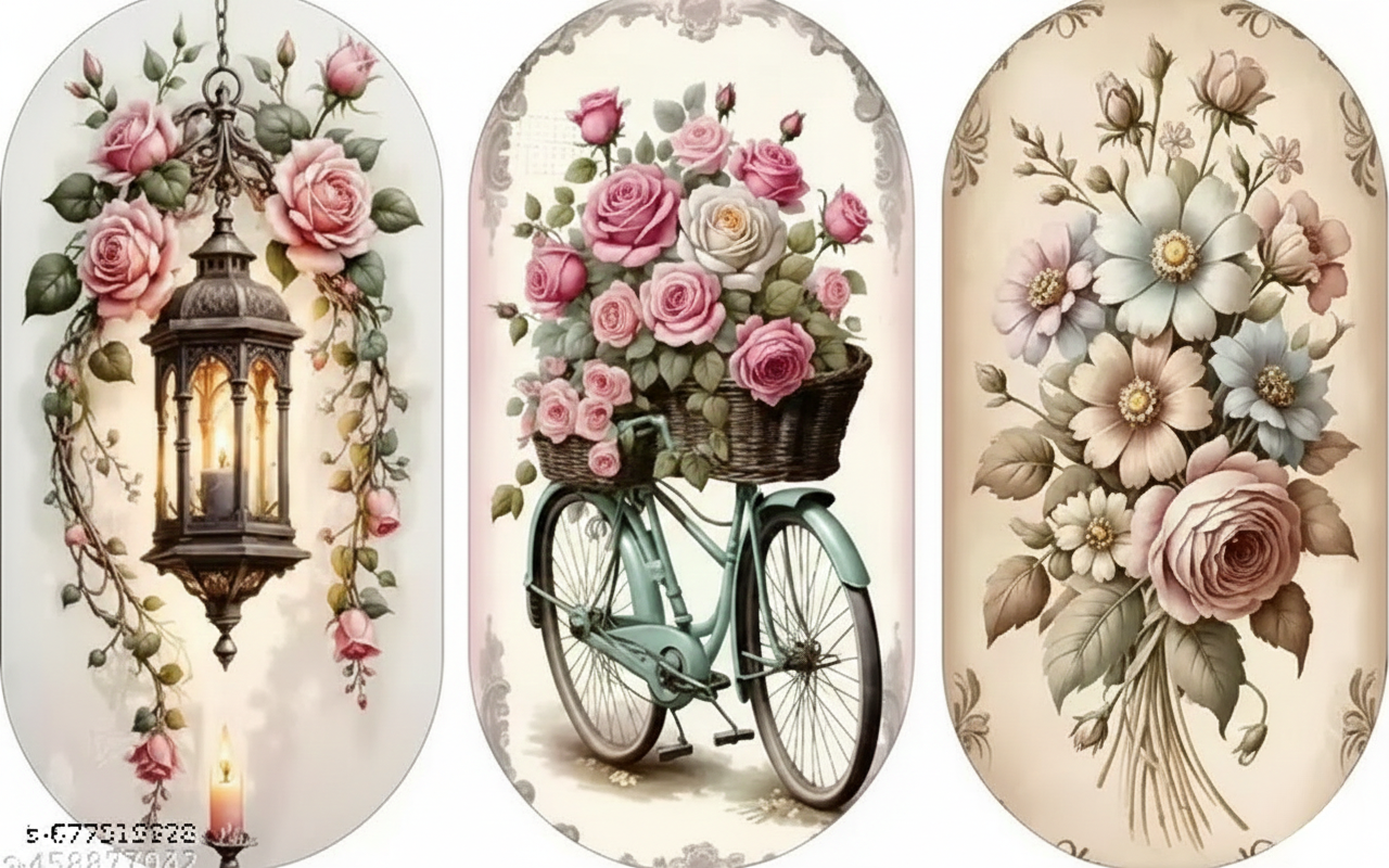 Decorative cycle flower painting for home