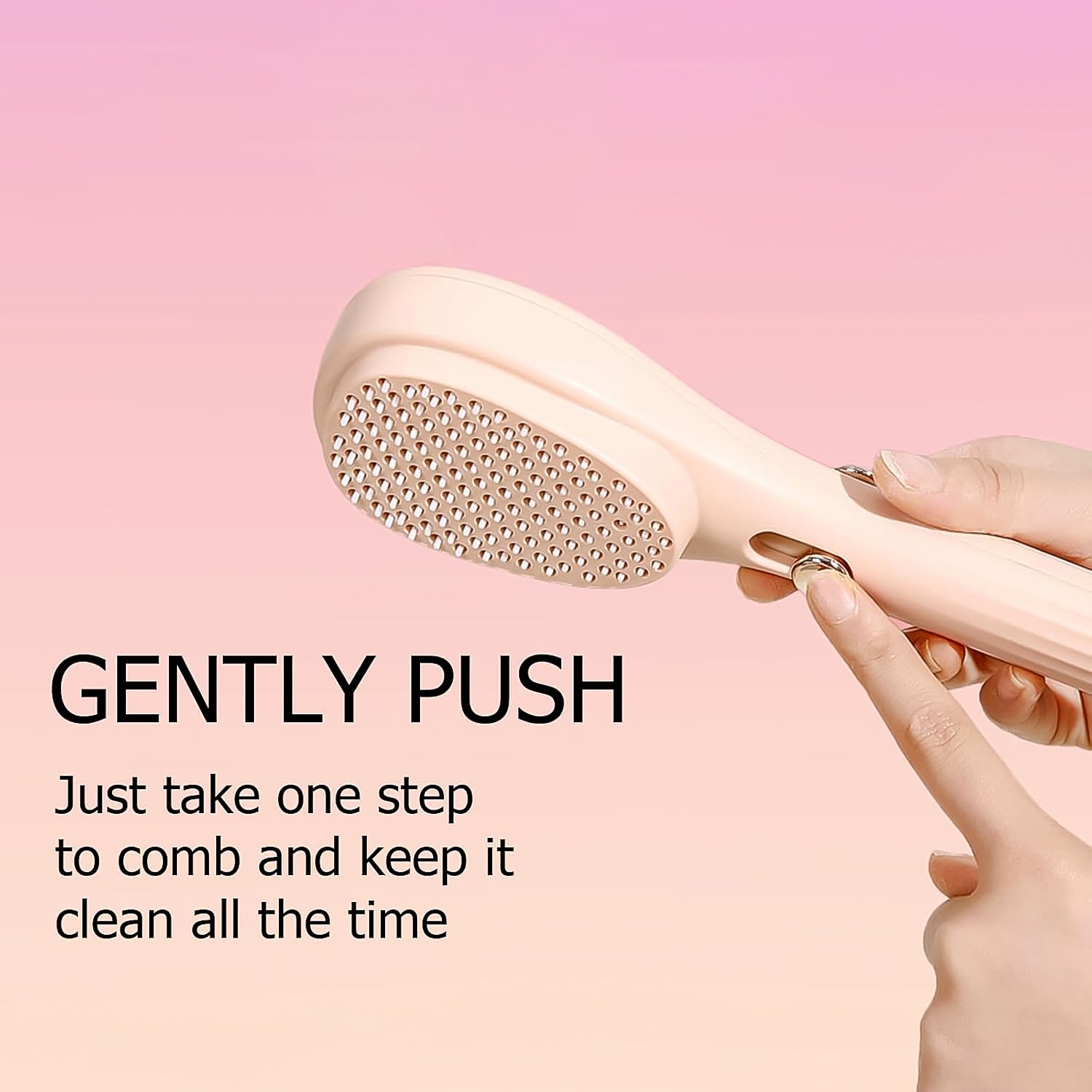 Self cleaning anti-static massage hair comb