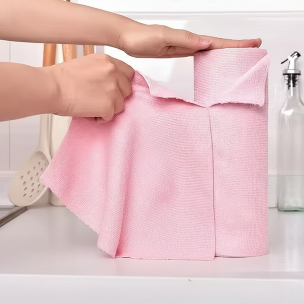 Reusable Microfiber Cleaning Cloth Roll (20 Pcs), Washable