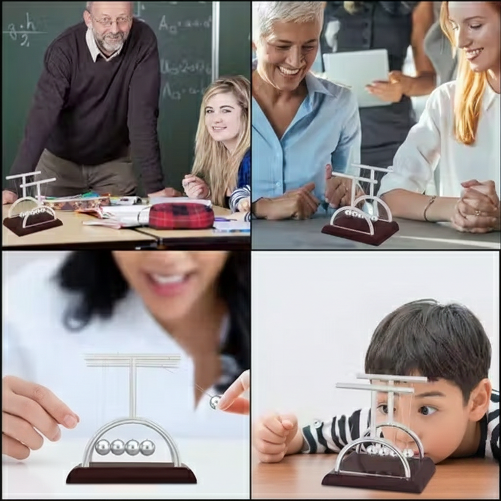 Newton Cradle Pendulum-Metal Perpetual Motion Toy & Swing