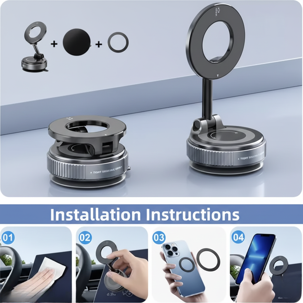 360 degree rotate phone stand for car