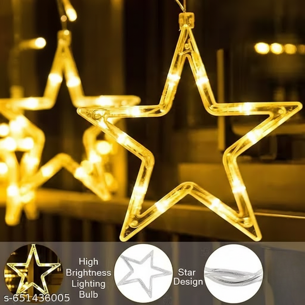Plastic Decorative Star Curtain LED Lights for Diwali