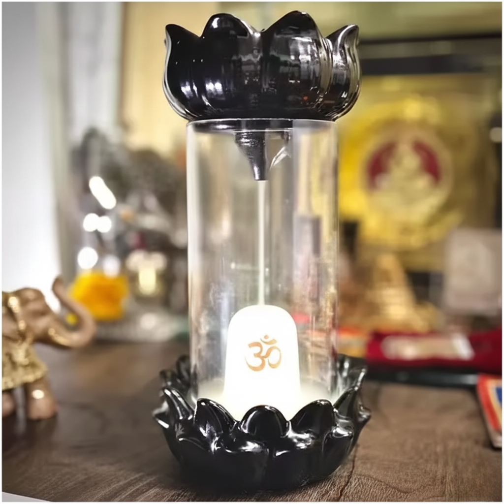 Jiyansh Creation Handcrafted Tilak Shivling in Glass Fountaing